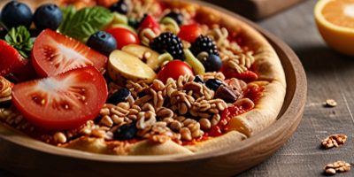 Pomysł na śniadanie - pełnoziarnista pizza z sosem pomidorowym i warzywami