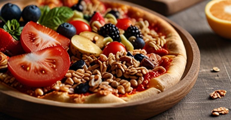 Pomysł na śniadanie - pełnoziarnista pizza z sosem pomidorowym i warzywami